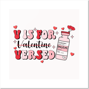 V Is For Versed Funny PACU CRNA Nurse Valentines Day Posters and Art